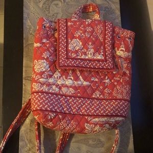 Chineses print cotton backpack (never used)